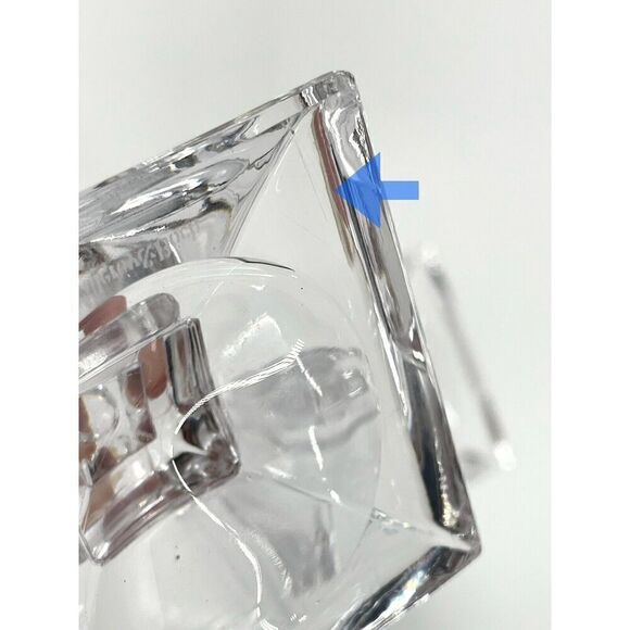 VILLEROY & BOCH Candle Taper Holders Crystal Square 4” Tall Set Of 2 - Picture 7 of 7